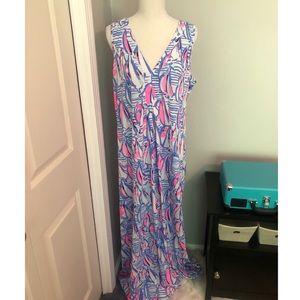 Lilly Pulitzer Maxi ‘Blue Haven Red Right Return’